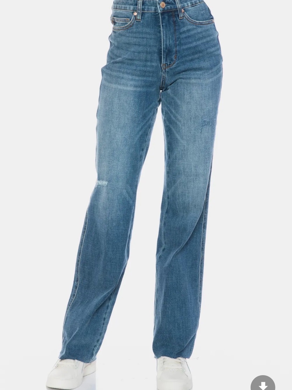 #144 JUDY BLUE RAW HEM TUMMY CONTROL JEANS